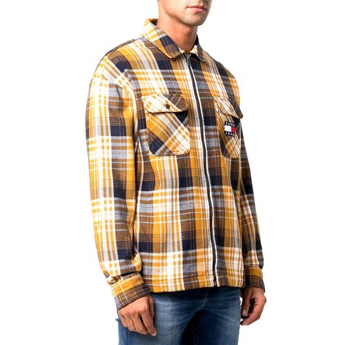 Casaca tipo Camisa a Cuadros Tommy Hilfiger Hombre Amarillo - Talla L