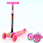 Scooter-Plegable-Para-Niños-Con-Luces-Rosado