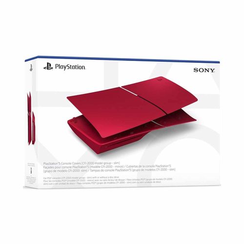 Cover Para Playstation 5 Slim Con Ranura De Disco Rojo Volcanico