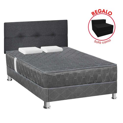 Dormitorio FORLI Acqua 2 Plazas Gris/Gris + Sofá Cama