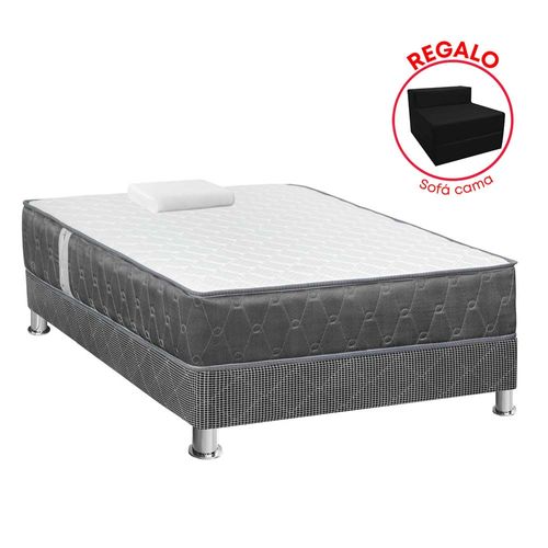 Cama Americana FORLI Acqua 1.5 Plazas Blanco/Gris + Sofá Cama