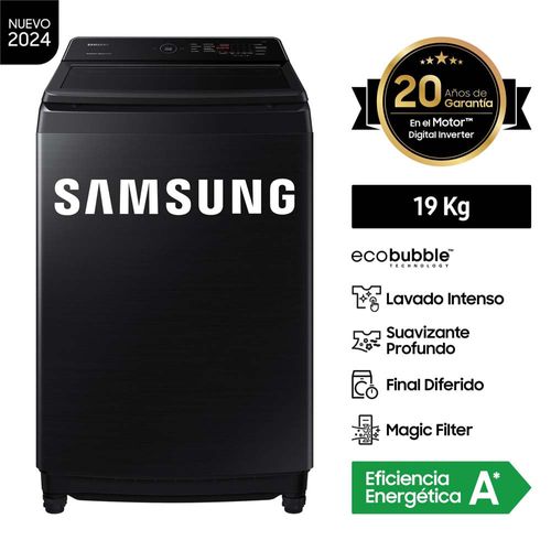 Lavadora SAMSUNG Carga Superior 19Kg WA19CG6441BVPE Negro