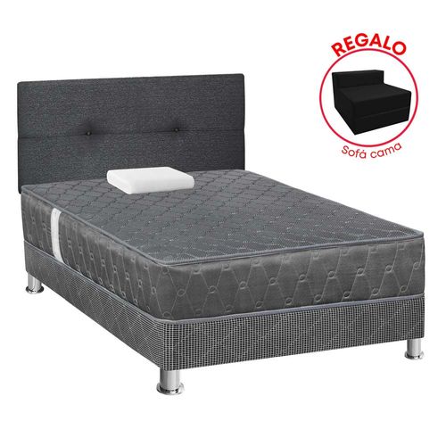 Dormitorio FORLI Acqua 1.5 Plazas Gris/Gris + Sofá Cama