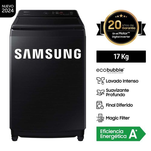 Lavadora SAMSUNG Carga Superior 17Kg WA17CG6441BVPE Negro