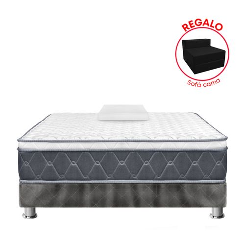 Cama Americana FORLI Vento 1.5 Plazas Blanco/Gris + Sofá Cama