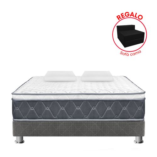 Cama Americana FORLI Vento 2 Plazas Blanco/Gris + Sofá Cama