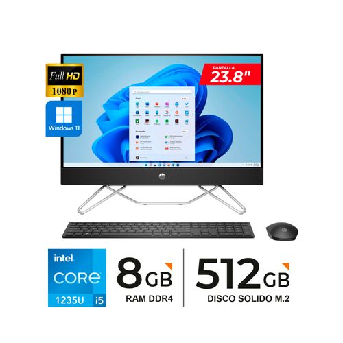 Todo en uno HP 23.8" 24-CB1021LA  I5-1235U 3.30 GHz/4.40 GHz 8GB RAM/512GB/WIN11