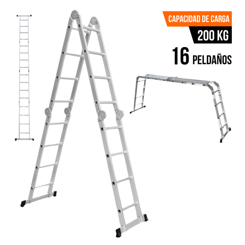 Escalera Multiposición 16 peldaños Truper