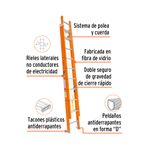 Escalera-Telescopica-28-Peldaños-Fibra-De-Vidrio-Capacidad-De-Carga-175-Kg-Truper