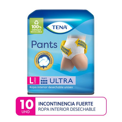 Ropa interior desechable adultos Tena Pants Ultra L 10un