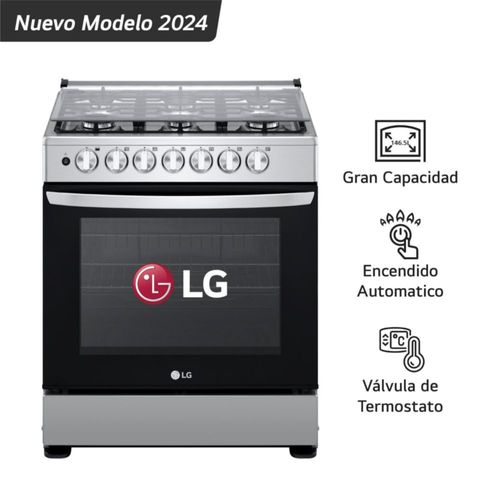 Cocina a Gas LG LRGZ5253S de Pie 6 Quemadores