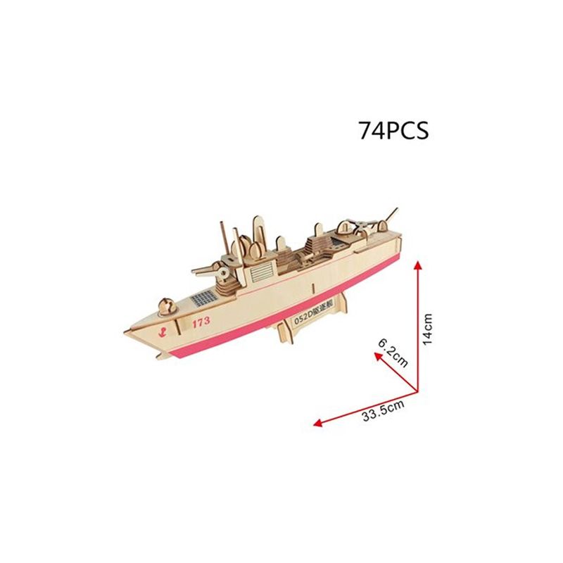 Rompecabezas-3D-de-Madera-Barco-Destroyer-052D-74-Pcs