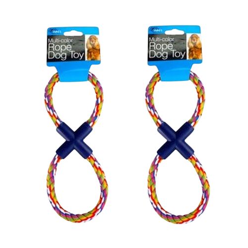 Packx2 Juguete Figura 8 para perro de cuerda multicolor