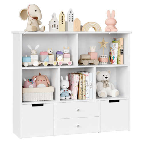 Librero Juguetero Organizador Infantil Macadamia Blanco Muebles Bonno