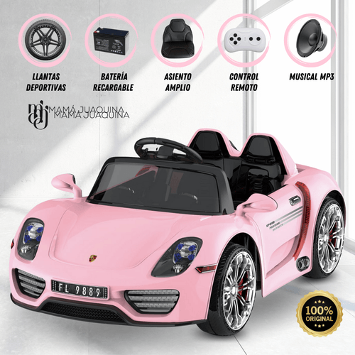 CARRO A BATERÍA PORSCHE «SPYDER» ROSA