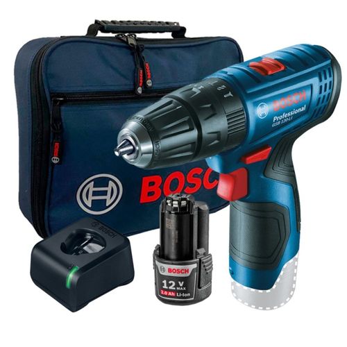 Taladro Atornillador Bosch GSB 120 + 1Batería + Cargador + M