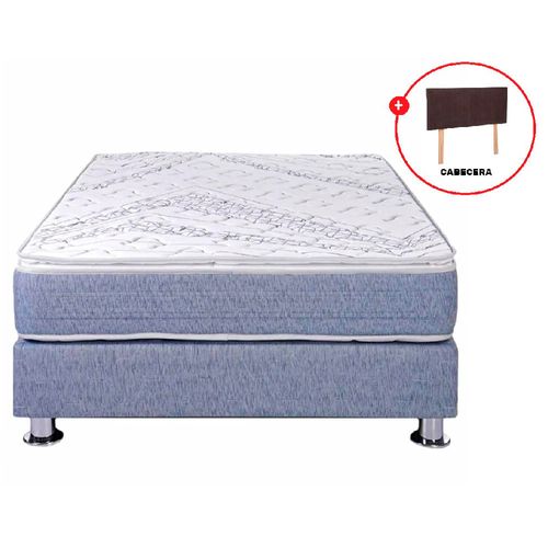 CAMA BOX TARIMA EL CISNE CORAL 2 PLAZAS + 2 ALMOHADAS