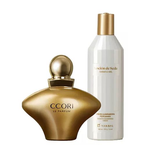 Set Perfume Ccori + Loción iluminadora de Seda Ámbar y Miel