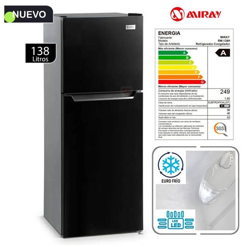 REFRIGERADORA MIRAY  RM-138H EUROFRÍO 138 LITROS