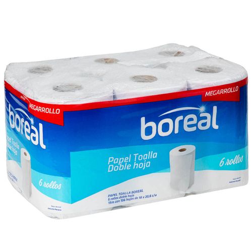 Papel Toalla BOREAL Megarollo Paquete 6un