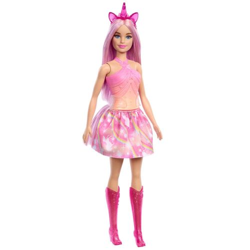 Muñeca BARBIE Unicornio Falda de Ensueño rosa para Niñas de 3 años