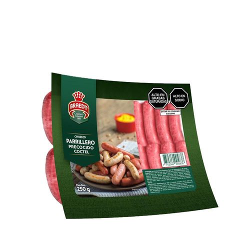 Chorizo Parrillero Precocido BRAEDT Cocktail Empaque 250g