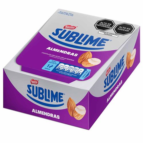 Chocolate NESTLÉ Sublime Almendra Caja 15un