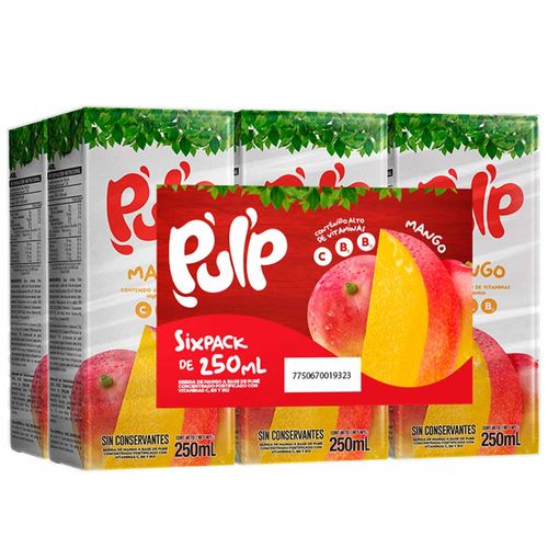 Bebida de Mango PULP Forti 250ml Paquete 6un