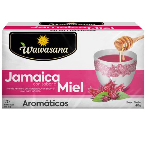 Infusiones de Jamaica con Sabor a Miel WAWASANA Caja 20un