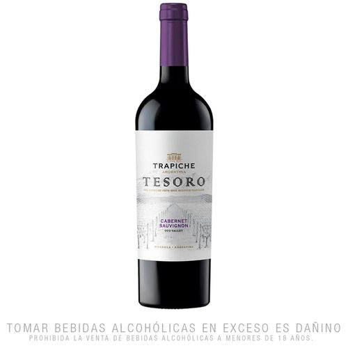 Vino Tinto TRAPICHE Tesoro Cabernet Sauvignon Botella 750ml