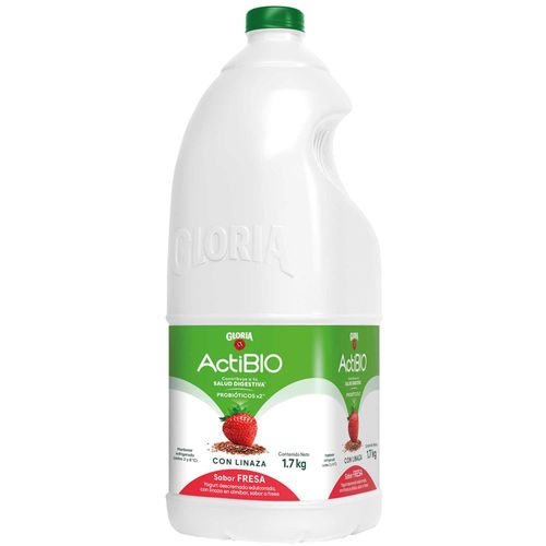 Yogurt GLORIA ActiBio con Linaza Sabor a Fresa Galonera 1.7Kg