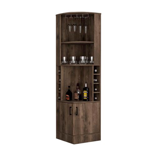 Mueble de Bar Esquinero Andorra Melamina Marrón 180.6x46.9x46.9cm