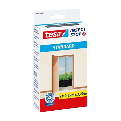 Malla mosquitera para puertas Negra 0.65x2.20m 2und Tesa