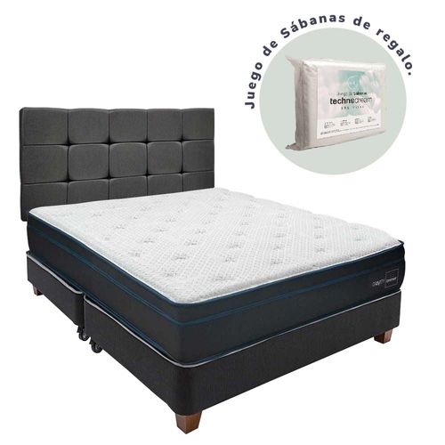 Dormitorio DRIMER Gravity Antiacaros Queen  + 2 Almohada antiestrés + Protector