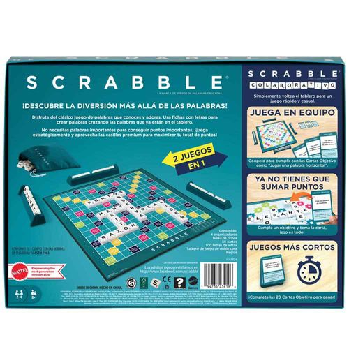 Juego de Mesa SCRABBLE Original Mattel Colaborativo y Desafiante para niños a partir de 8 años en adelante