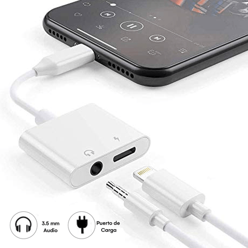 Adaptador audio y carga para iPhone