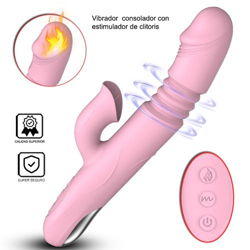 Consolador Vibrador Estimulador de Clítoris Alta Frecuencia Rosado