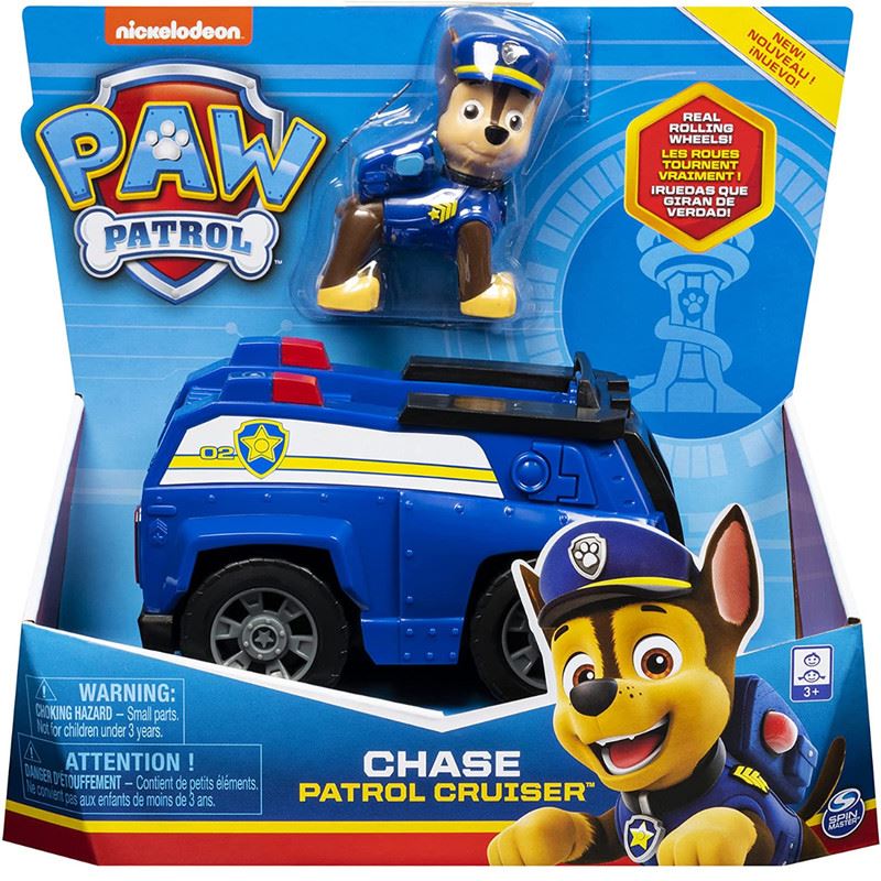 Paw-Patrol-Figura---Vehiculo-Coleccionable-Chase-Basico