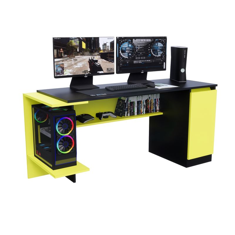 Escritorio-Gamer-NR-02-167cm-1-Puerta-Movenda-Negro-con-Amarillo