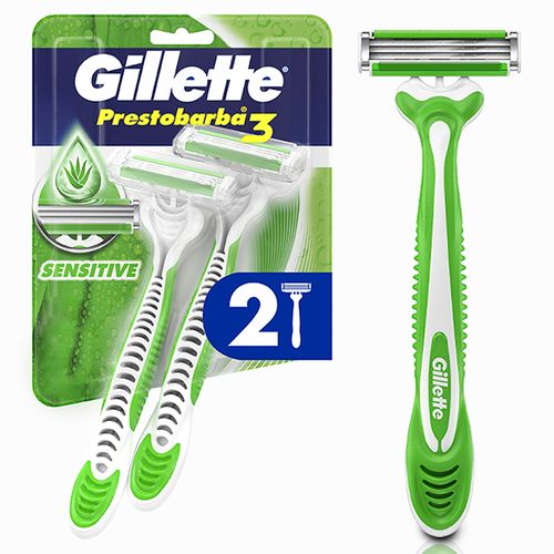 Máquina de Afeitar Gillette Prestobarba 3 Sensitive 2 Unid