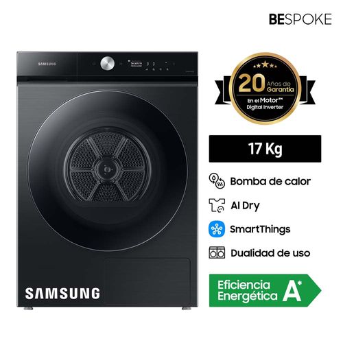 Secadora SAMSUNG Carga Frontal 17Kg DV17B9750CVPE Luxury Negro