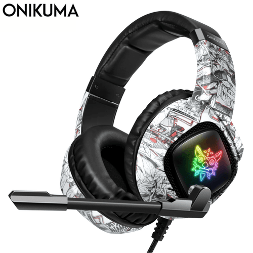 Onikuma Audifono Gamer Headset K19 Blanco Camuflado