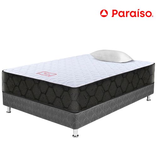 CAMA BOX TARIMA PARAISO EDÉN 1.5 PLZ + 1 ALMOHADA + PROTECTOR