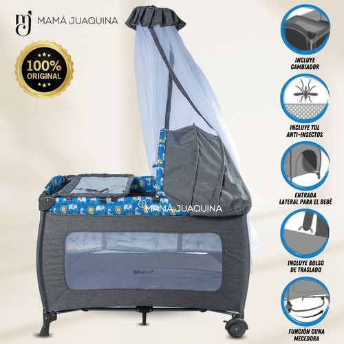 Cuna Corral de Lujo «KENDALL» Azul