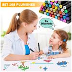 Set-de-168-Plumones-Marcadores-Doble-Punta-con-Estuche-Arte