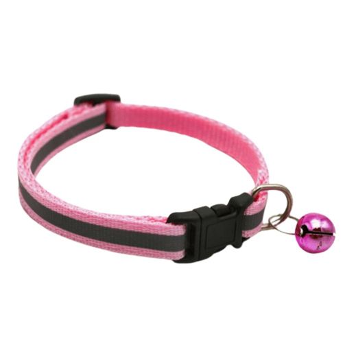 Collar Ajustable y reflectivo Rosa