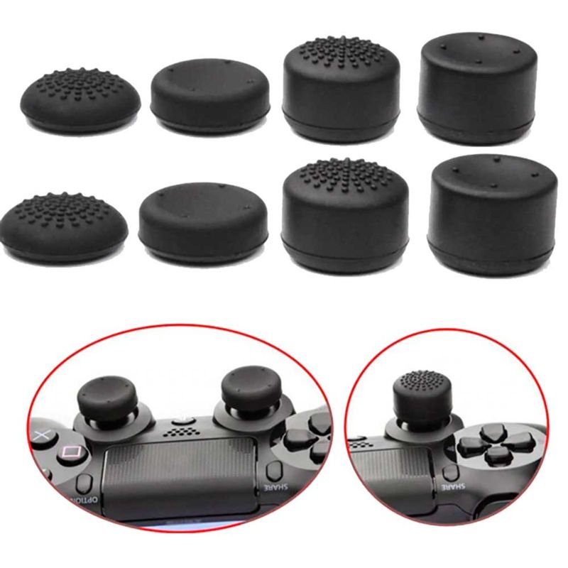 Set-8-und-Grips-PS4-PS5-Protectores-de-JoyStick-Mando-PS4-PS5-Negro
