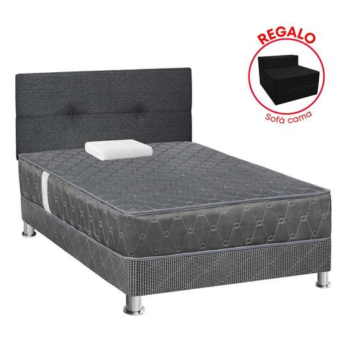 Dormitorio Acqua 1.5 Plazas + Sofá Cama Gris