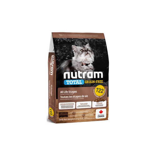 Comida Gato Nutram T22 Grain Free Pollo y Pavo 5.4kg