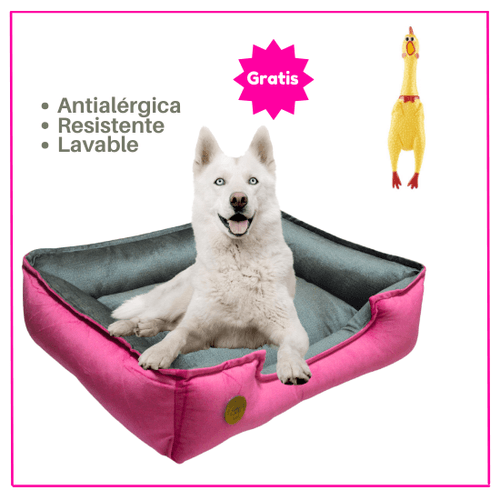 Cama para Mascota Talla XXL 90x75cm Perro/Gato Antialergica| Fuxia con plomo